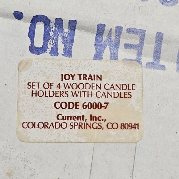 Lego Joy Train Set Of 4 Painted Wooden Candle Holders Current 1984 Christmas - Picture 3 of 9